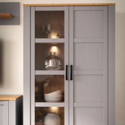 Furniture To Go Bohol Display Cabinet Inc. 2X Led Lights In Riviera Oak/grey Oak - thumbnail 9