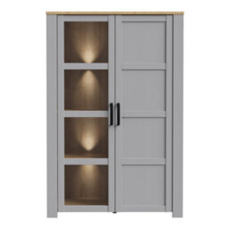 Furniture To Go Bohol Display Cabinet Inc. 2X Led Lights In Riviera Oak/grey Oak - thumbnail 6