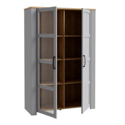 Furniture To Go Bohol Display Cabinet Inc. 2X Led Lights In Riviera Oak/grey Oak - thumbnail 3