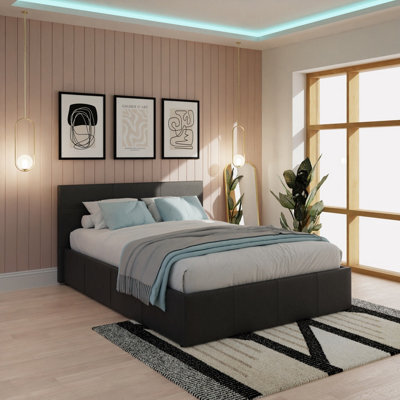 Gfw End Lift Ottoman Bed 150Cm King Size Black - image 1