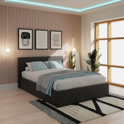 Gfw End Lift Ottoman Bed 150Cm King Size Black - thumbnail 1