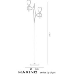 Luminosa Lighting Luminosa San Marino Floor Lamp In-Line Switch 2 Light E14 Cream/french Gold - thumbnail 3