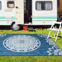 Homeart Outdoor Indoor Rug, Easy Clean, Uv Weather Resistant Rug For Patio, Gardenmandala Blue, Cream,160X230Cm - thumbnail 3