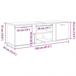Walplus Tv Cabinet White 120X34X37 Cm Engineered Wood - thumbnail 9