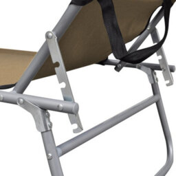 Walplus Folding Sun Lounger With Canopy Steel Taupe - thumbnail 6