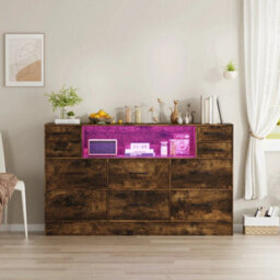 Brown 10 Drawers Chest Of Drawers Bedside Cabinet Storage Bedroom - thumbnail 1