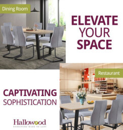 Hallowood Furniture Dudley 180Cm Dining Table Set With 6 Grey Fabric High Back Chairs - thumbnail 6