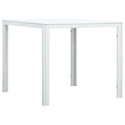 Berkfield Coffee Table White 78X78X74 Cm Hdpe Wood Look - image 1