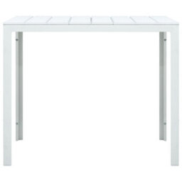 Berkfield Coffee Table White 78X78X74 Cm Hdpe Wood Look - thumbnail 2