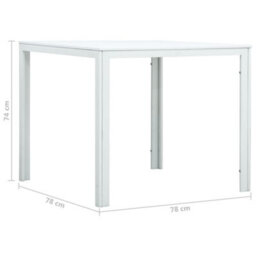 Berkfield Coffee Table White 78X78X74 Cm Hdpe Wood Look - thumbnail 8