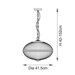 Luminosa Lighting Luminosa Somerset Spherical Pendant Ceiling Light Vintage Brass Finish & Clear Ribbed Glass 3X E14 - thumbnail 7