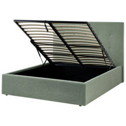 Beliani Ottoman Bed Lorient Boucle Green 140 X 200 Cm (Eu Double) - thumbnail 5