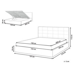 Beliani Ottoman Bed Lorient Boucle Green 140 X 200 Cm (Eu Double) - thumbnail 3