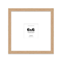 "6X6"" Oak Picture Frame - 6X6"" Square Frame With 3X3"" Mount For 6X6""/3X3"" Pictures Classic Style Thin Edge, 1 Pack" - thumbnail 1