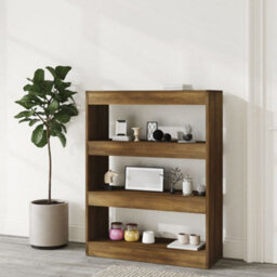 Berkfield Book Cabinet/room Divider Brown Oak 80X30X103 Cm Engineered Wood - thumbnail 6