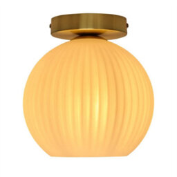 First Choice Lighting Set Of 2 Betchley - White Glass Satin Brass Ceiling Light Fittings - thumbnail 3