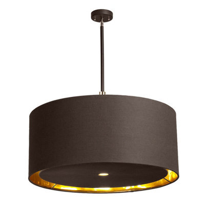Elegant 4 Bulb Ceiling Pendant Light In Brown And Polished Brass For Modern Interiors