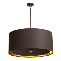Elegant 4 Bulb Ceiling Pendant Light In Brown And Polished Brass For Modern Interiors