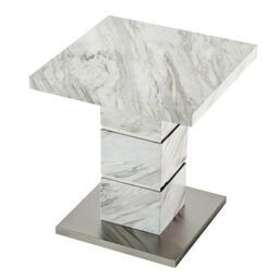 Furniture in Fashion Parini High Gloss Lamp Table Square In Magnesia Marble Effect - thumbnail 5