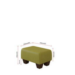 Lime Green Mahogany Wood Chunky Legs Faux Leather Small Footstool  Handmade Uk By Footstools Direct - thumbnail 2