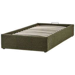 Beliani Ottoman Bed Without Headboard Boucle Dinan 90 X 200 Cm (Eu Single) Dark Green - thumbnail 5
