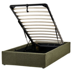 Beliani Ottoman Bed Without Headboard Boucle Dinan 90 X 200 Cm (Eu Single) Dark Green - thumbnail 4
