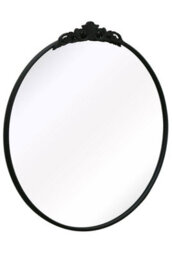 "Mirroroutlet Crown - Black Metal Framed Round Circular Decorative Wall Mirror 39"" X 39"" (100X100Cm)" - thumbnail 3