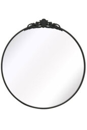 "Mirroroutlet Crown - Black Metal Framed Round Circular Decorative Wall Mirror 39"" X 39"" (100X100Cm)" - thumbnail 2