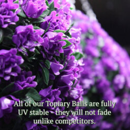 Best Artificial 23Cm Purple Rose Hanging Basket Flower Topiary Ball - Suitable For Outdoor Use - Weather & Fade Resistant - thumbnail 5