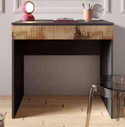 FurniComp LTD Furnicomp Kompact Small Black And Pero Oak Home Office Desk/dressing Table - thumbnail 2