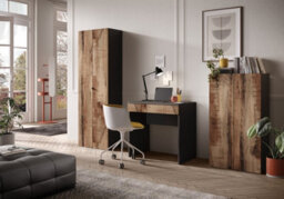 FurniComp LTD Furnicomp Kompact Small Black And Pero Oak Home Office Desk/dressing Table - thumbnail 5