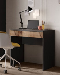 FurniComp LTD Furnicomp Kompact Small Black And Pero Oak Home Office Desk/dressing Table - thumbnail 4