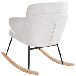 Wyld And Coco Off-White Rocking Chair With Metal Legs And Rubberwood Skates For Living Room, W66 X D74 X H87Cm - thumbnail 5