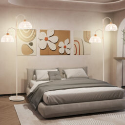 Costway Rotating Floor Light W/ 2 X E27 Bulb Bases Freestanding Tree Lamp W/ Foot Switch - thumbnail 7