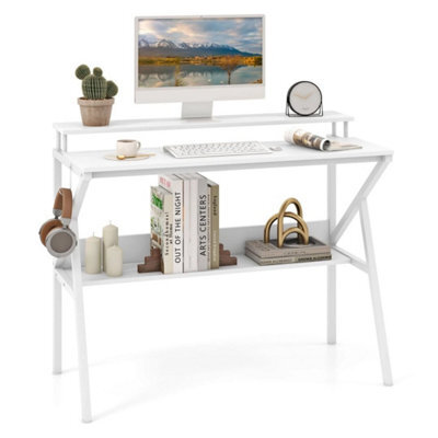 Home Office Desk Space Saving Computer Desk W/monitor Stand - image 1