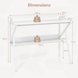 Home Office Desk Space Saving Computer Desk W/monitor Stand - thumbnail 2