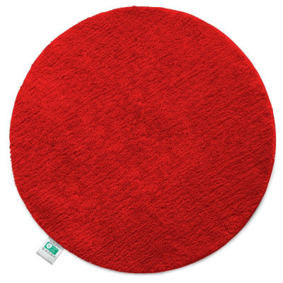 Floordirekt Sky Round Microfibre Bath Mat Soft 30mm Pile Non Slip Washable Bathroom Rug Red 95 X 95 X 3 Cm - image 1