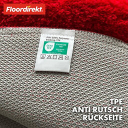 Floordirekt Sky Round Microfibre Bath Mat Soft 30mm Pile Non Slip Washable Bathroom Rug Red 95 X 95 X 3 Cm - thumbnail 4