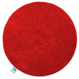 Floordirekt Sky Round Microfibre Bath Mat Soft 30mm Pile Non Slip Washable Bathroom Rug Red 95 X 95 X 3 Cm - thumbnail 1