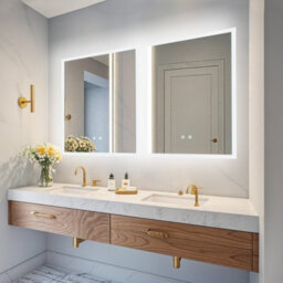 Luvodi 600X800mm Backlit Led Bathroom Mirror, Anti-Fog, 3 Colors Light, Dimmable Smart Makeup Mirror With Touch Switch - thumbnail 8