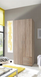 Arte Base Timeless Hinged 2 Door Wardrobe In Oak Sonoma - Classic Design With Ample Storage - W81Cm X H176Cm X D51Cm - thumbnail 7