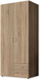 Arte Base Timeless Hinged 2 Door Wardrobe In Oak Sonoma - Classic Design With Ample Storage - W81Cm X H176Cm X D51Cm - thumbnail 1