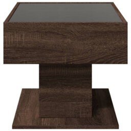 Berkfield Coffee Table With Led Brown Oak 70X50X45 Cm Engineered Wood - thumbnail 7