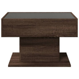 Berkfield Coffee Table With Led Brown Oak 70X50X45 Cm Engineered Wood - thumbnail 6