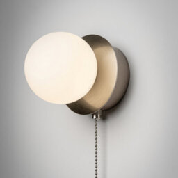 CGC Lighting Cgc Macie Satin Nickel & White Opal Globe Led Rechargeable Magnetic Usb Reading Bedside Wall Light Pull Cord Switch - thumbnail 9