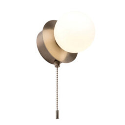 CGC Lighting Cgc Macie Satin Nickel & White Opal Globe Led Rechargeable Magnetic Usb Reading Bedside Wall Light Pull Cord Switch - thumbnail 8