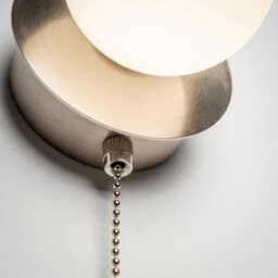 CGC Lighting Cgc Macie Satin Nickel & White Opal Globe Led Rechargeable Magnetic Usb Reading Bedside Wall Light Pull Cord Switch - thumbnail 3
