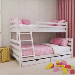 Arte Fami Cotton Wooden Bunk Bed With Drawers - Foam Mattresses - 90 X 200 Cm & 120 X 200 Cm - thumbnail 6
