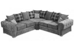 Verona 2C2 Corner Sofa Chenille Fabric Grey - thumbnail 1
