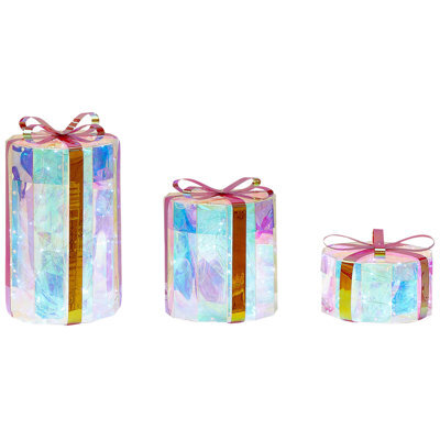 Beliani Outdoor Decoration Led Grimsey Christmas Gifts 30/20/10 Cm Multicolour - image 1